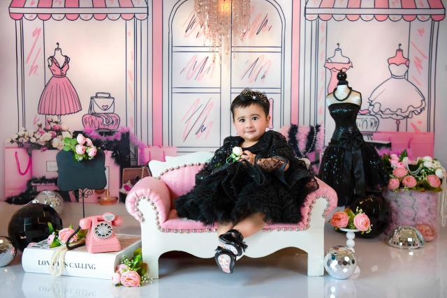 Mahveen dressed for a fashion-themed portrait